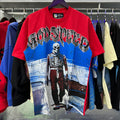 Godspeed T-shirts Sports Car Skull Racer Printed Cotton Casual Short Sleeve Men and Women