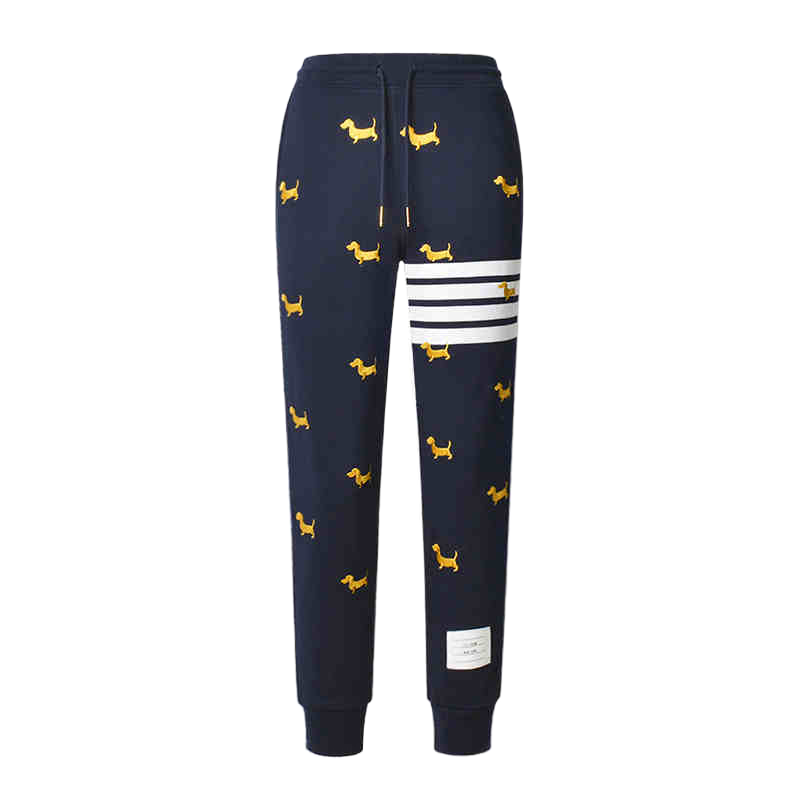 Thom Browne Style Embroidered sweatpants