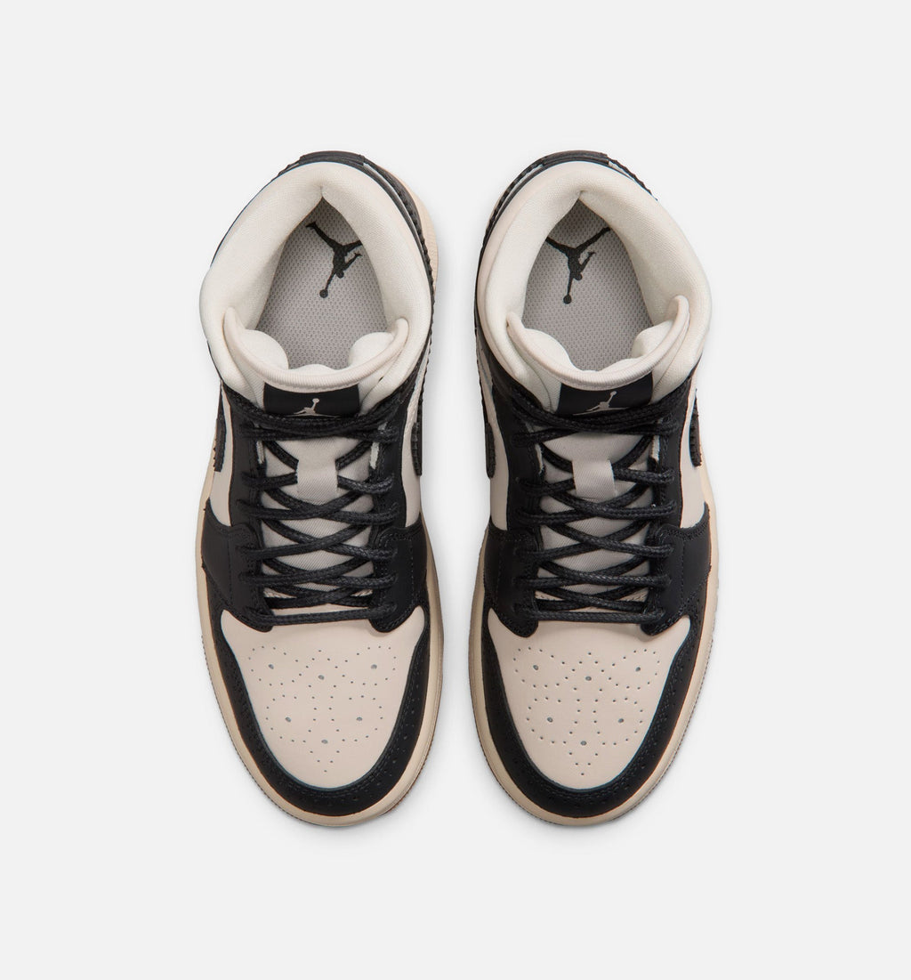 Air Jordan 1 Mid SE Women's Lifestyle Sneakers - Off Noir/Chalk/Pearl White