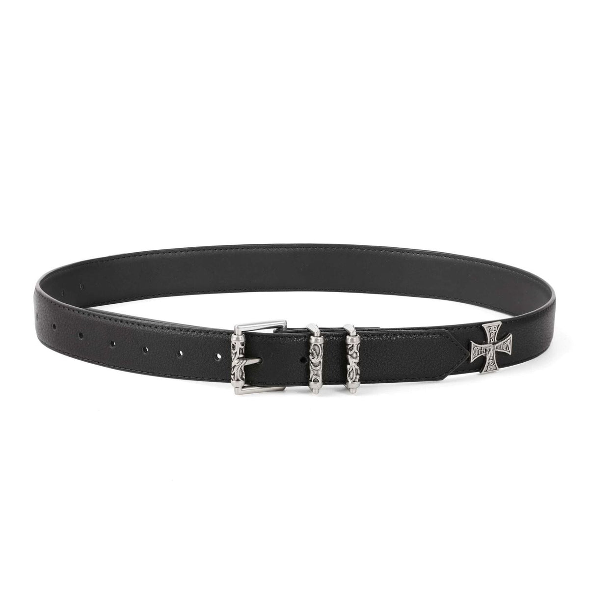 Chrome Hearts Cross Studded Leather Belt Vintage Silver Punk Waist
