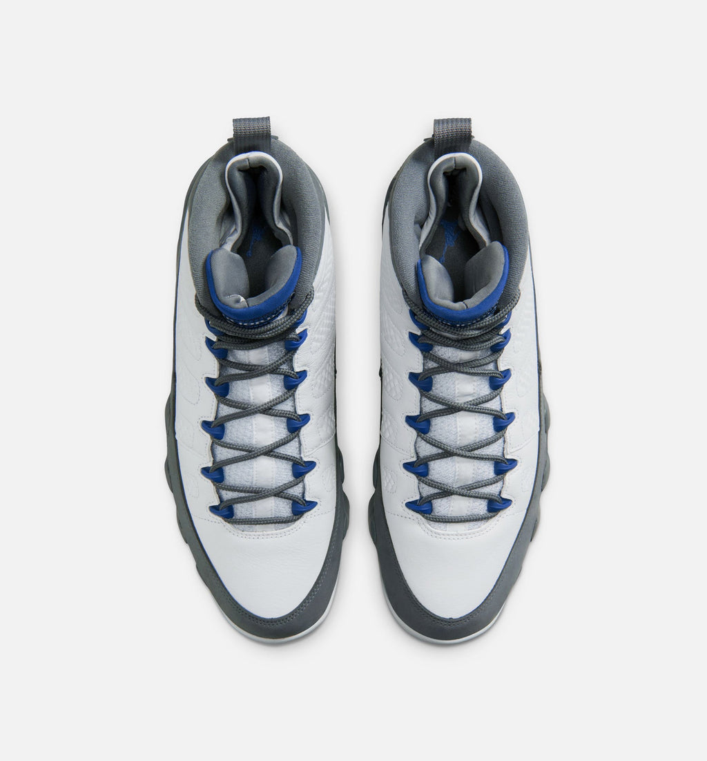 Air Jordan 9 Retro Flint Grey and French Blue Men's Lifestyle Shoe – White / French Blue / Flint Grey