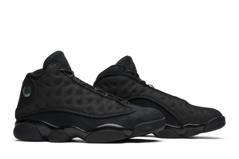 Air Jordan 13 Retro 'Black Cat' – All-Black Panther Sneaker with Holographic Eye & Paw Print Outsole