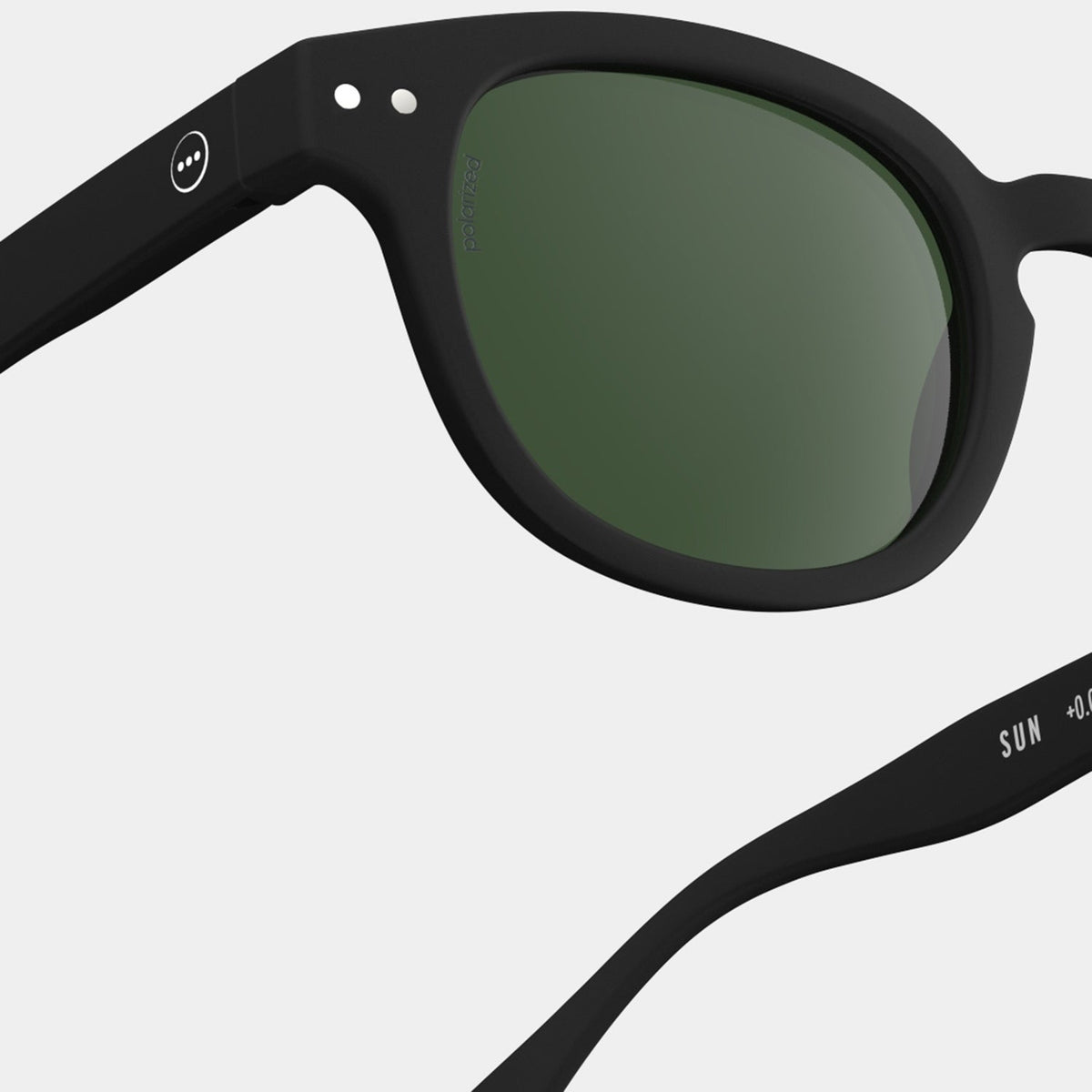 Izipizi Sun Glasses #C: Black Polarized Green Lenses