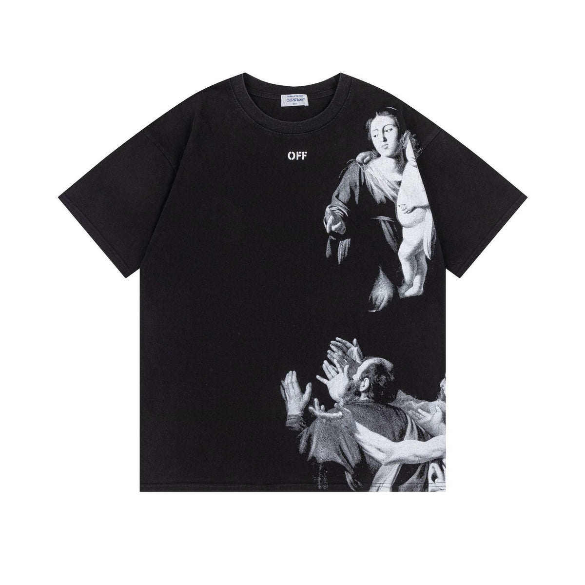 Off-White Madonna Painting Graphic Short Sleeve Crewneck T-Shirt