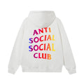 Anti Social Social Club Rainbow Gradient Logo White Hoodie