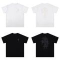 Chrome Heart T Shirts Croix Cross Color Embroidery Printed Short Sleeve T-Shirt Loose