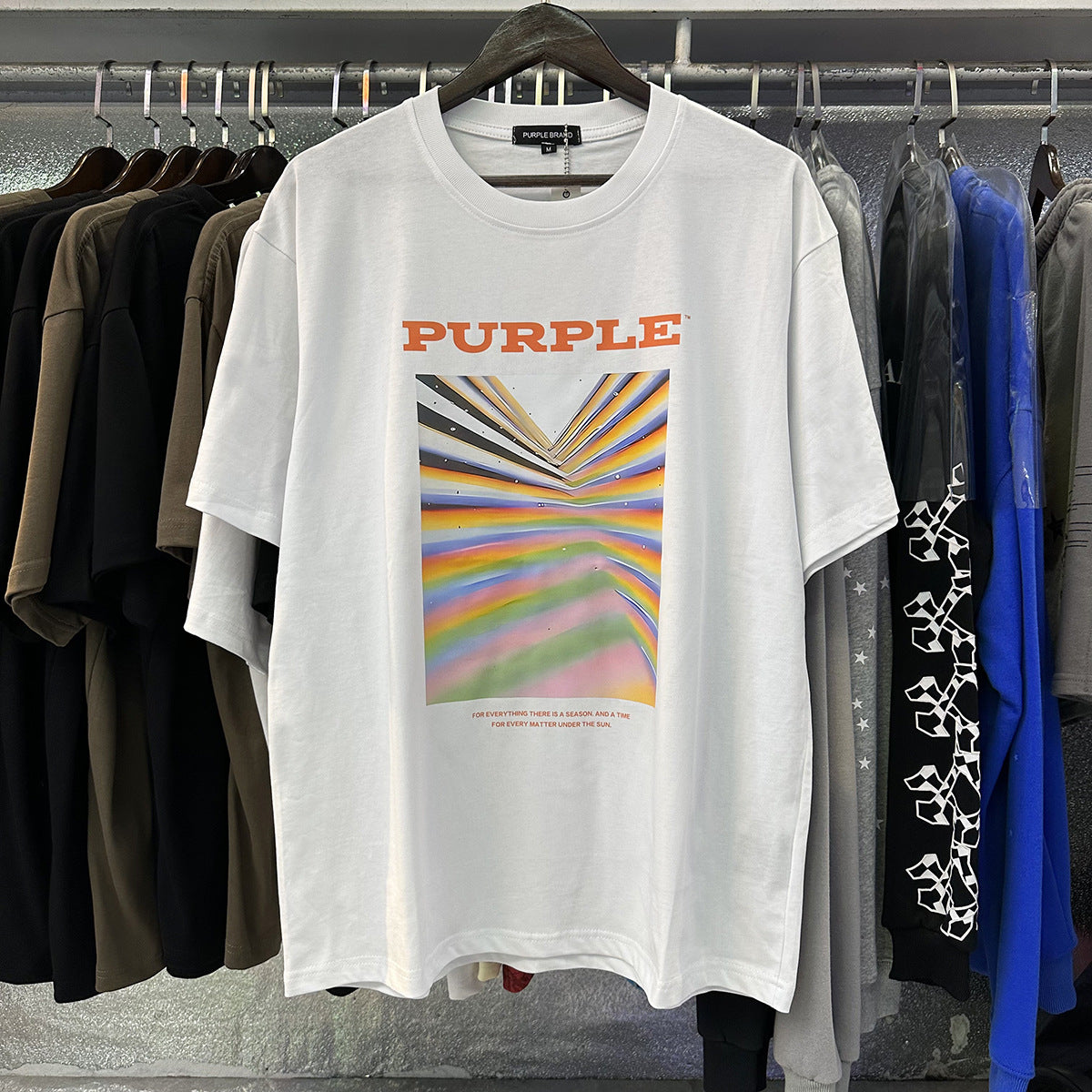 Purple Brand Graphic Tee Loose Unisex Vintage Streetwear T-Shirt