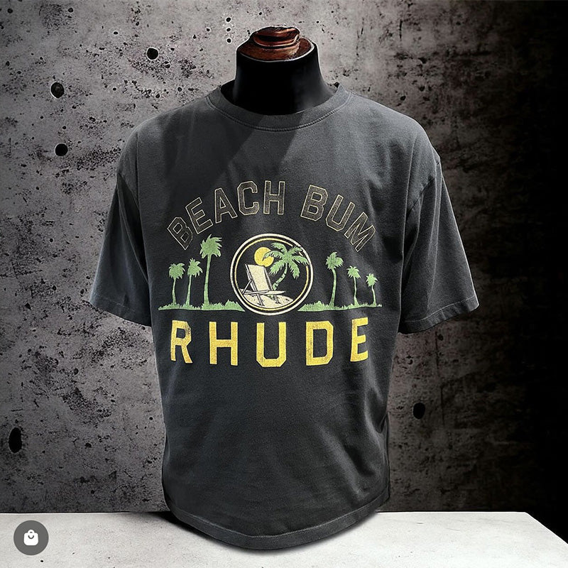RHUDE Men's Black 'beach Bum' T-Shirt