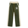 RHUDE East Hampton Color‑Block Wide Leg Sweatpants Olive Green