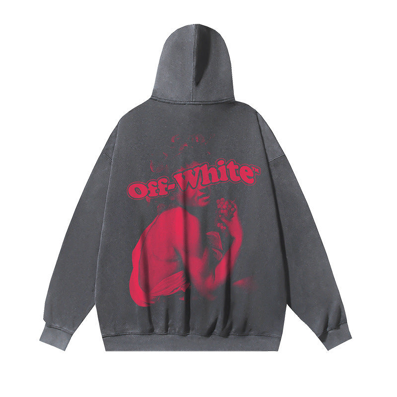 Off-White Washed Bacchus Graphic Hoodie Unisex