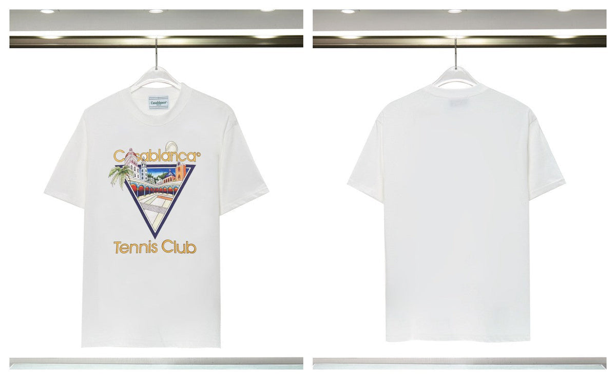 Casablanca Tennis Graphic T-Shirt Loose Oversized Short Sleeve Tee