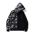 Bathing Ape Ape Head Camouflage Stitching Sweatshirt Hooded Zipper Fleece Jacket