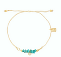 DaintyTurquoise  Beaded Charm Bracelet