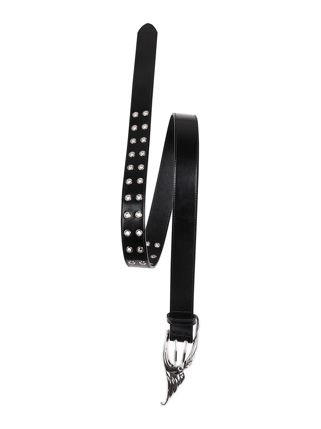 WHISTLEHUNTER Dove Metal Buckle Punk Retro Glossy Leather Waist Belt