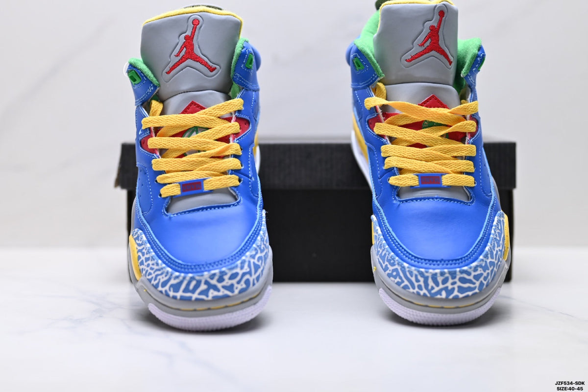 Air Jordan 5 Retro Royal Blue Yellow Green Sneakers