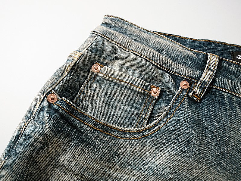 Purple Brand Light Blue Distressed Paint Splatter Jeans