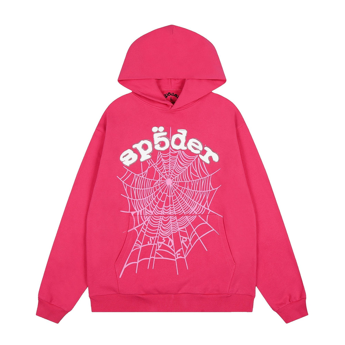 Sp5der Pink Spiderweb Graphic Hoodie