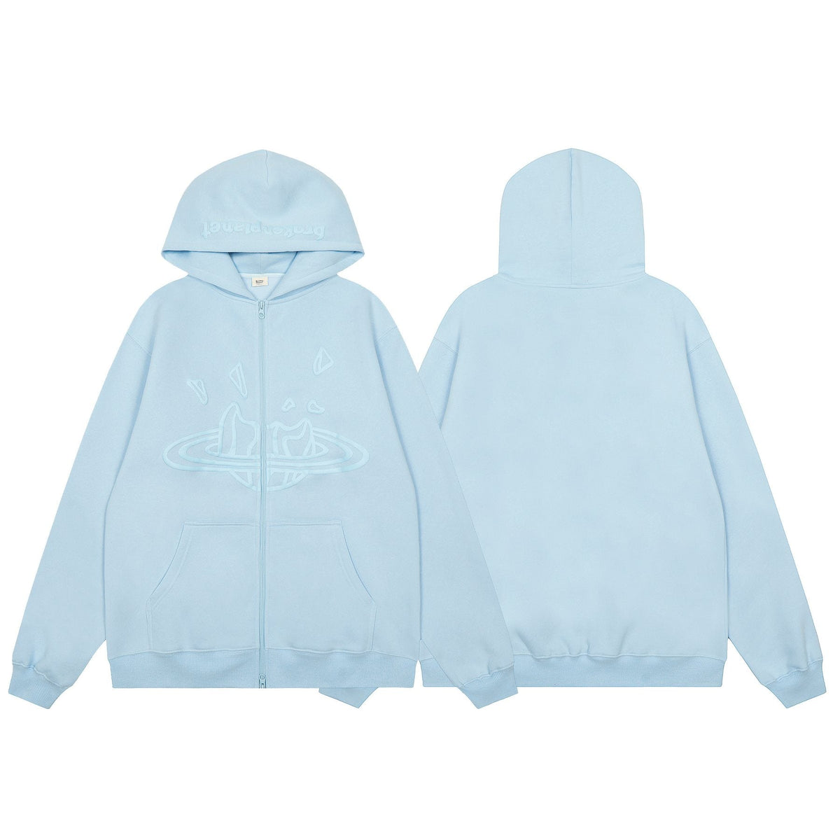 Sp5der Light Blue Tonal Graphic Zip Hoodie & Sweatpants Set