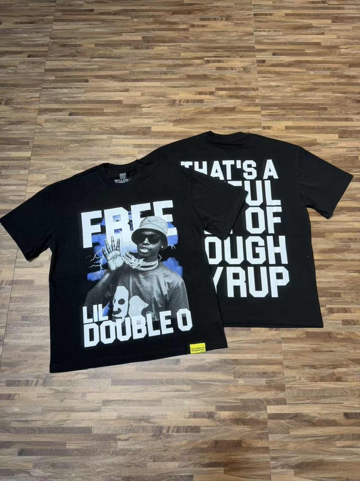 THAT'S A AWFUL LOT OF COUGH SYRUP White & Blue Graphic T-Shirt