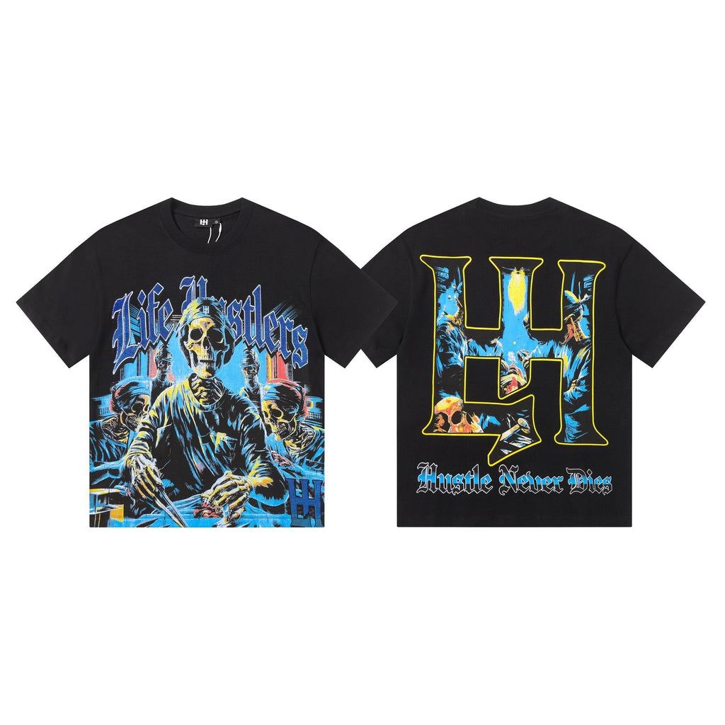 Life Hustlere Skeleton Graphic Short-Sleeve T-Shirt