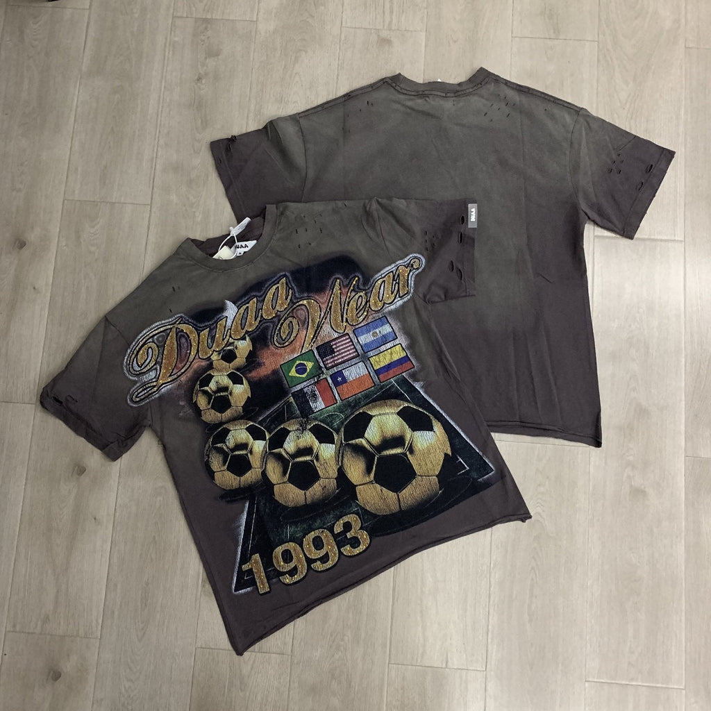 DUAA WC 93 Soccer Flag Distressed Graphic T-Shirt