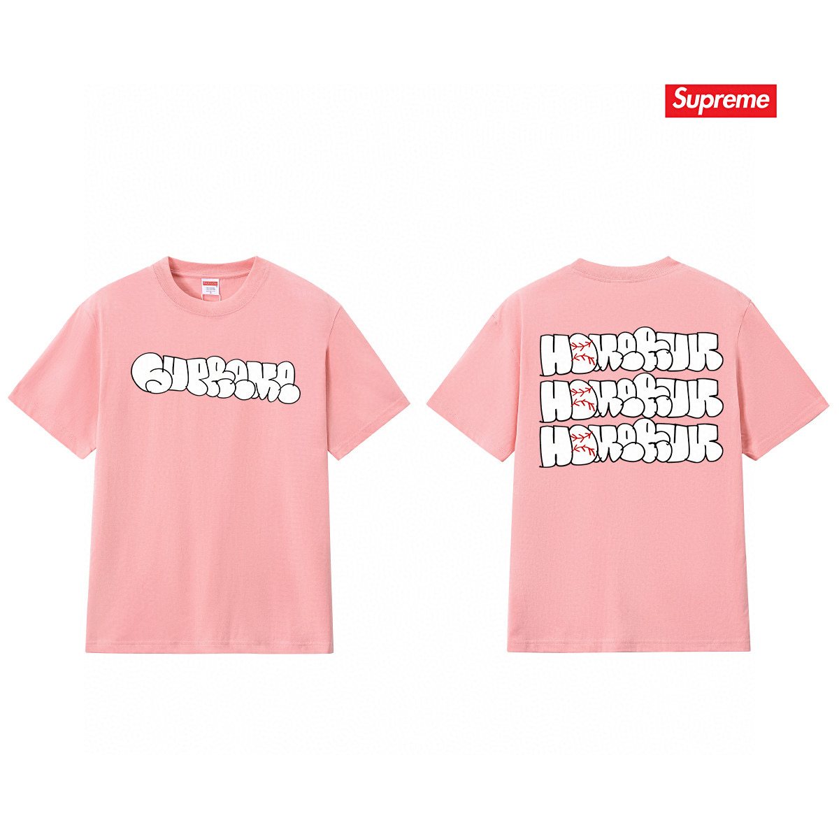 Supreme Homerun Baseball-Stitch Graphic T-Shirt
