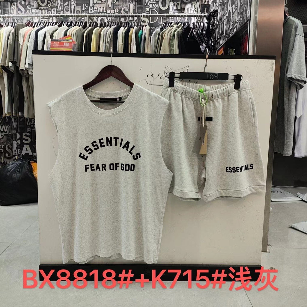 ESSENTIALS Graphic Sleeveless Top & Shorts Matching Set
