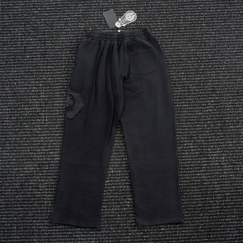 Chrome Hearts Horseshoe Embroidered Black Pants