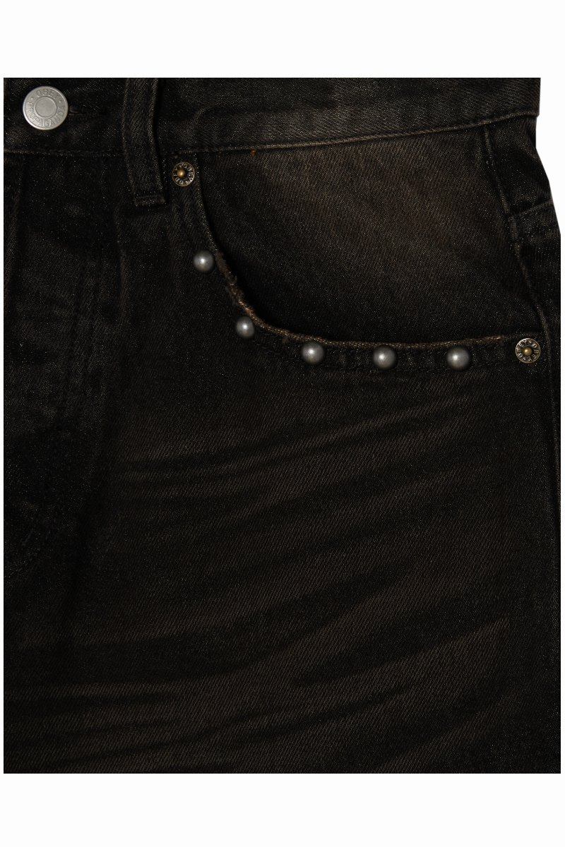 OBEY STUDDED BOXCAR PANT Black Rust Wash