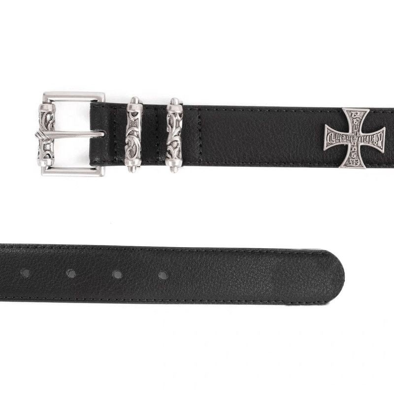 Chrome Hearts Cross Studded Leather Belt Vintage Silver Punk Waist