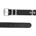Chrome Hearts Cross Studded Leather Belt Vintage Silver Punk Waist