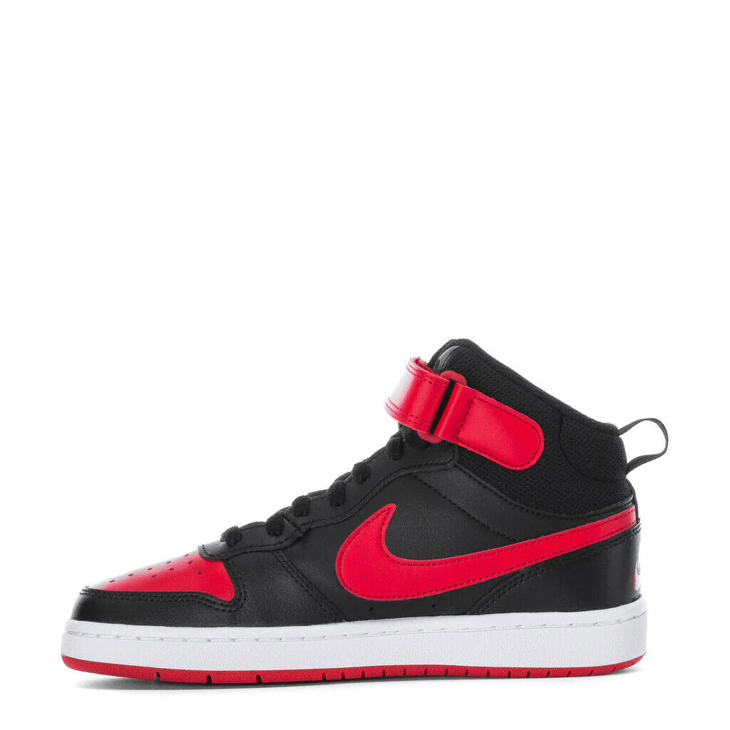 Big Kid's Nike Court Borough Mid 2 Black/University Red-Wht (CD7782 003)