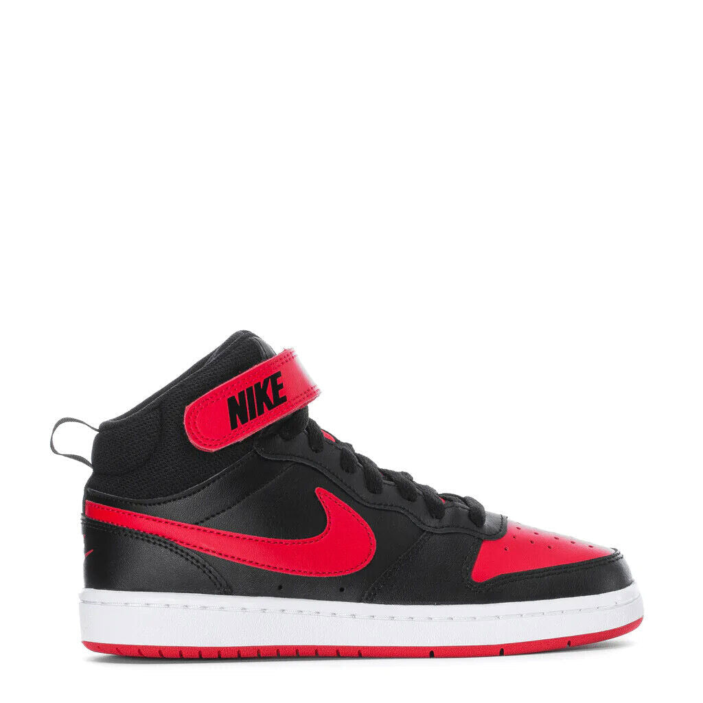 Big Kid's Nike Court Borough Mid 2 Black/University Red-Wht (CD7782 003)