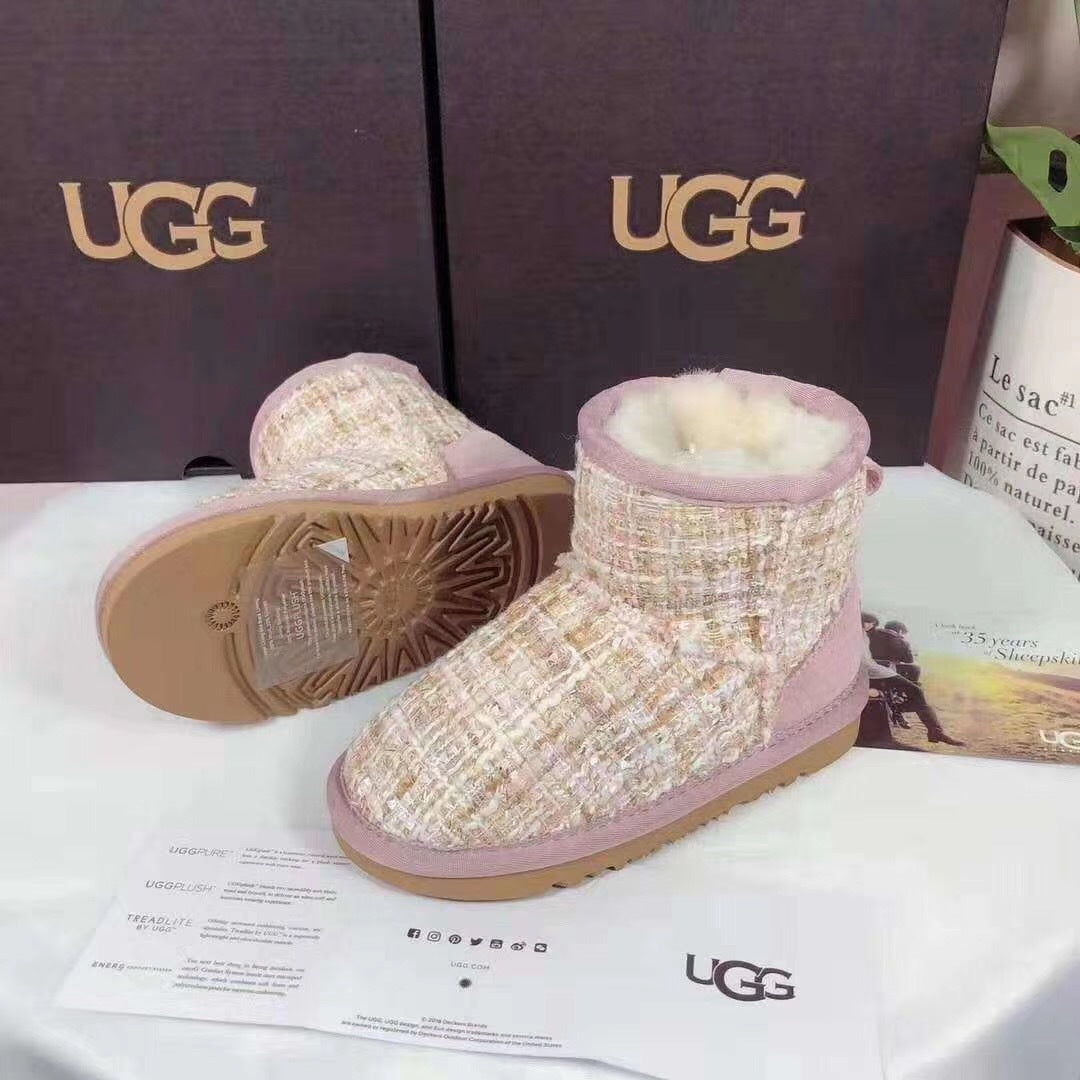 Kids Chanel-Style Snow Boots — Chic Pink | New Arrival | In Stock