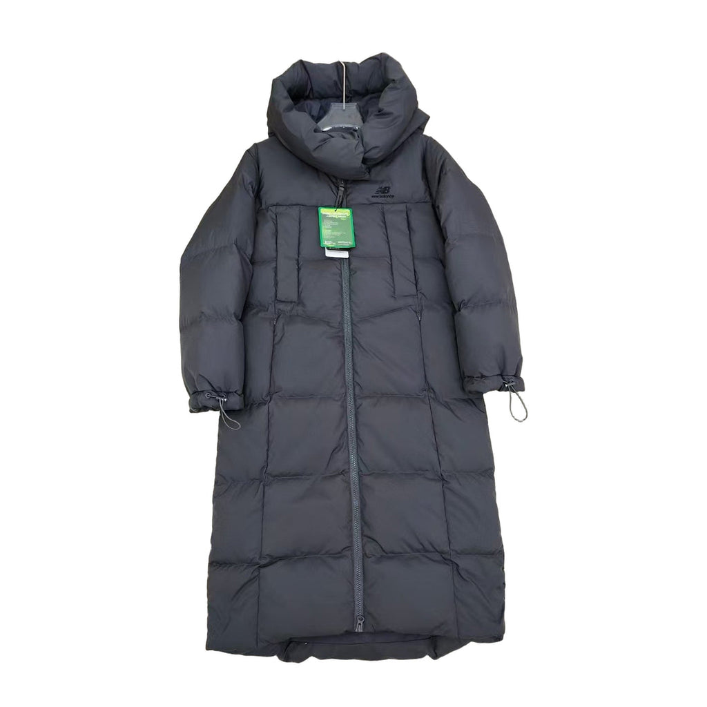 New Balance Long Hooded Puffer Coat – Black