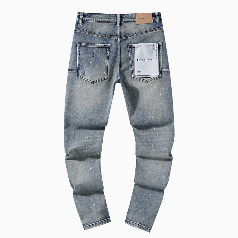 Purple Brand Paint-Splatter Distressed Jeans