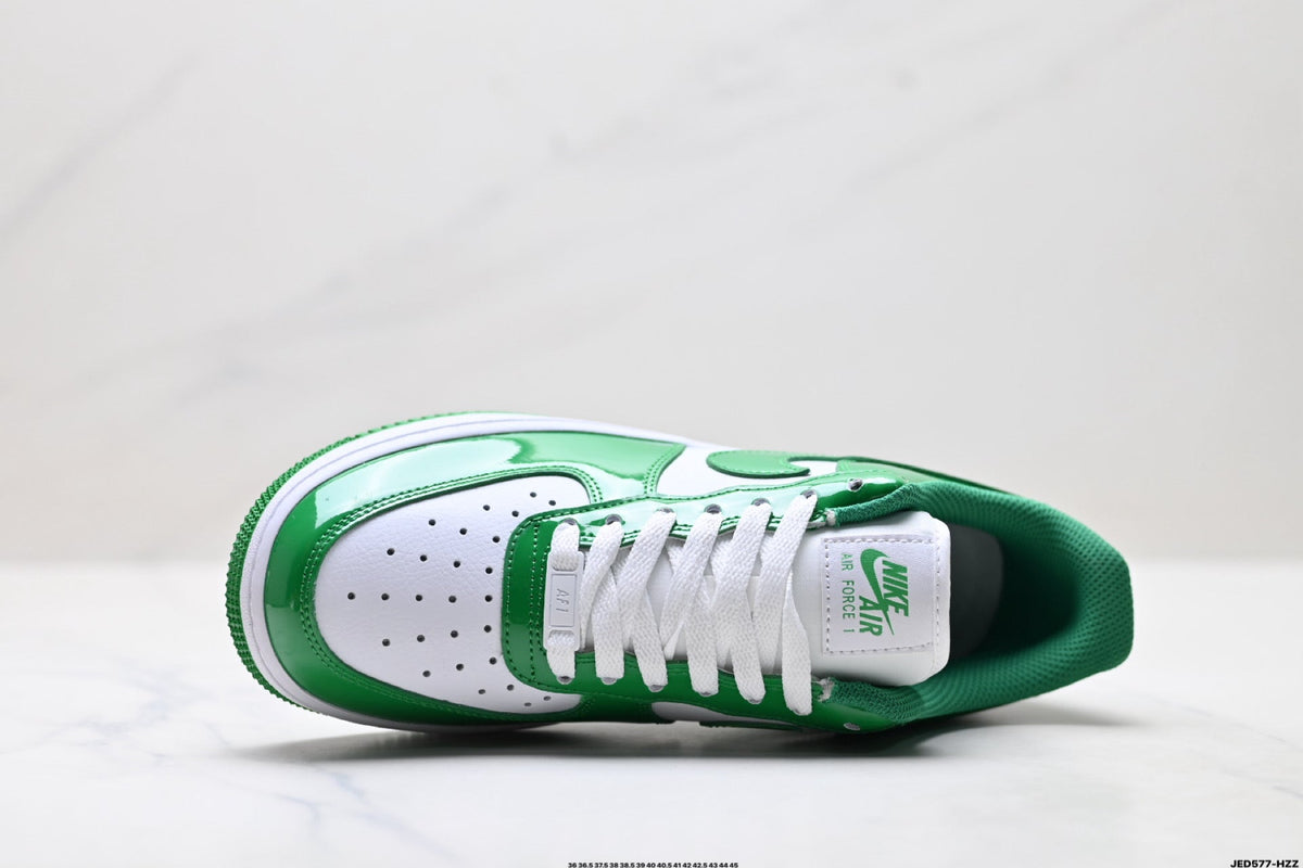 Nike Air Force 1 Low Green White Unisex Sneakers Style 22