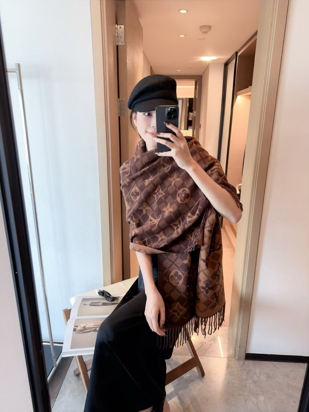 Louis Vuitton Fringed Monogram Scarf