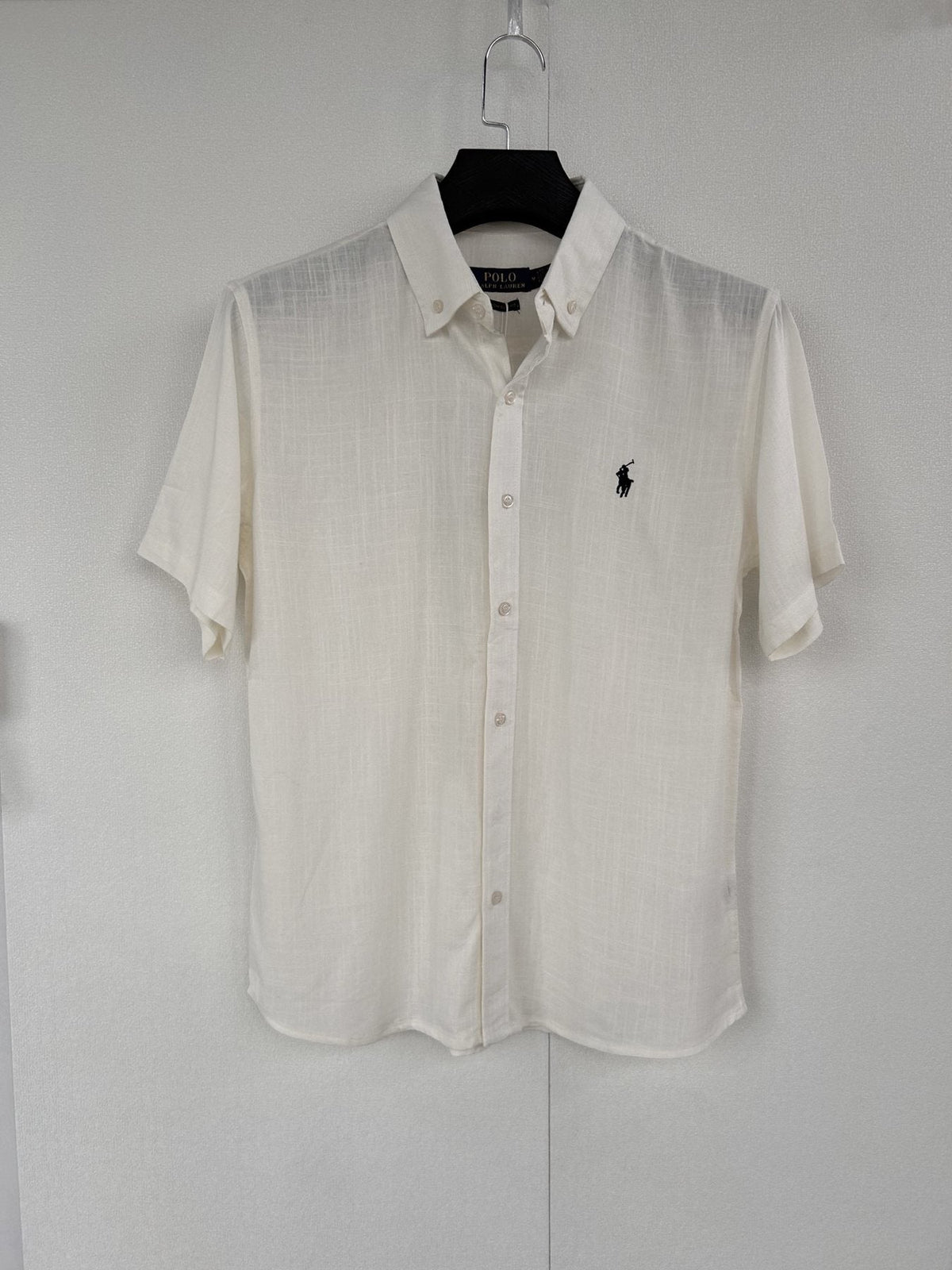 Ralph Lauren Ivory Linen Short-Sleeve Button-Front Shirt
