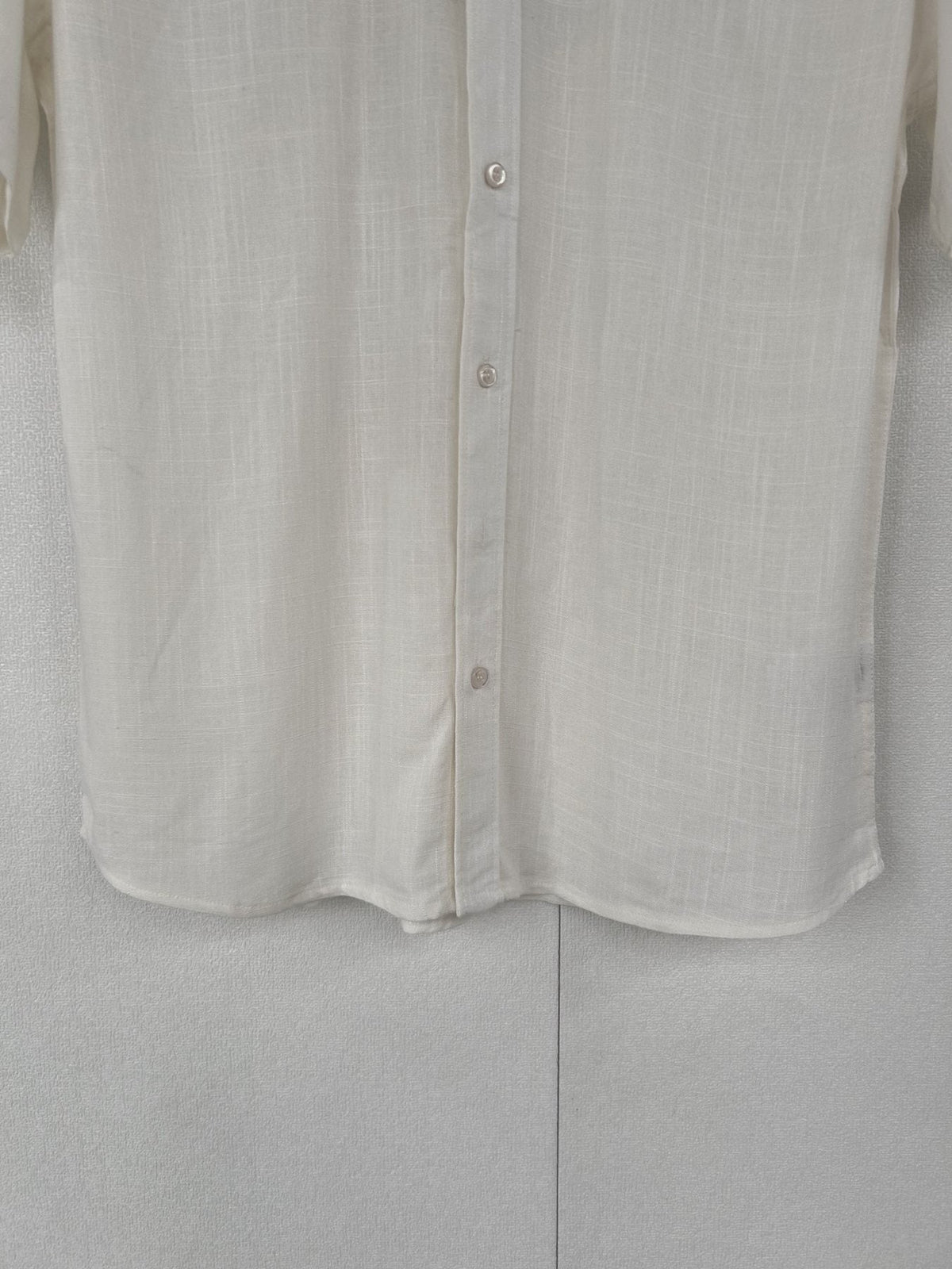 Ralph Lauren Ivory Linen Short-Sleeve Button-Front Shirt