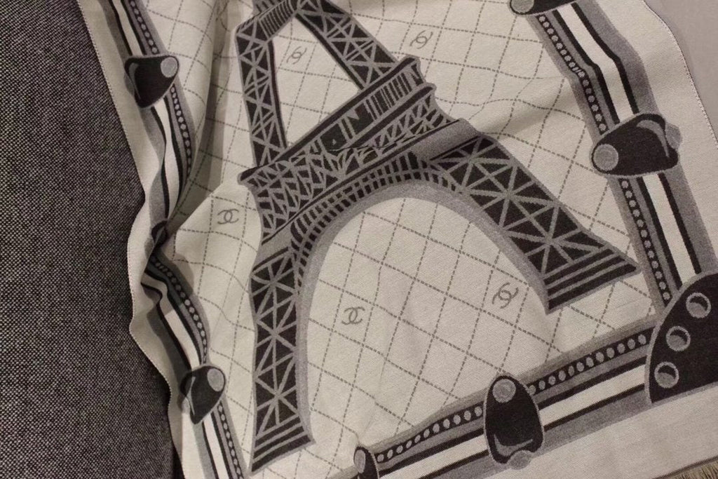Chanel Eiffel Tower Pattern Scarf