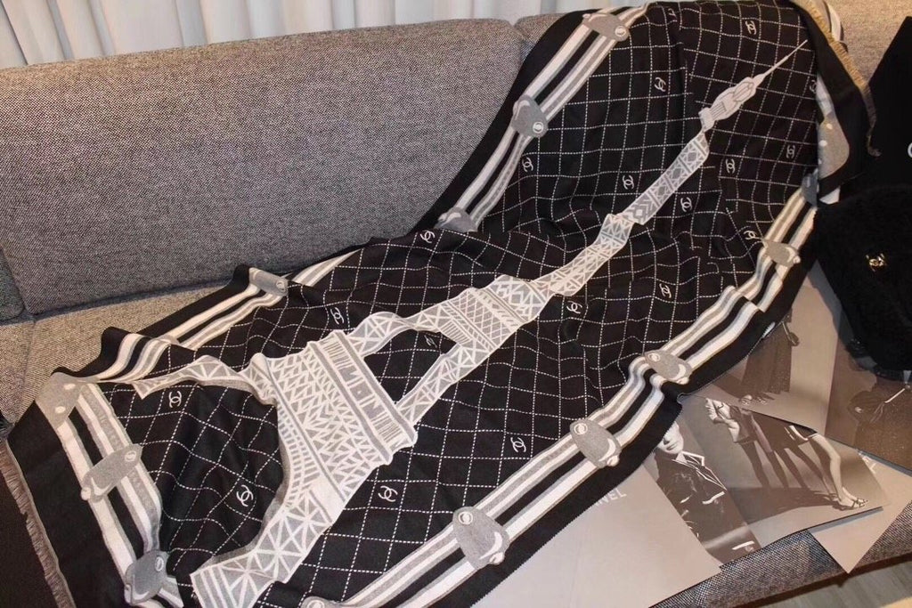 Chanel Eiffel Tower Pattern Scarf