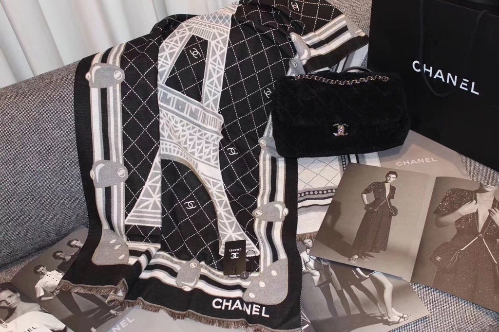 Chanel Eiffel Tower Pattern Scarf