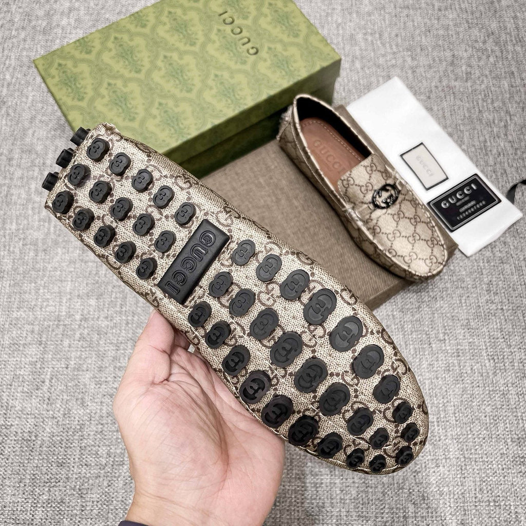 Gucci Monogram Driving Loafers