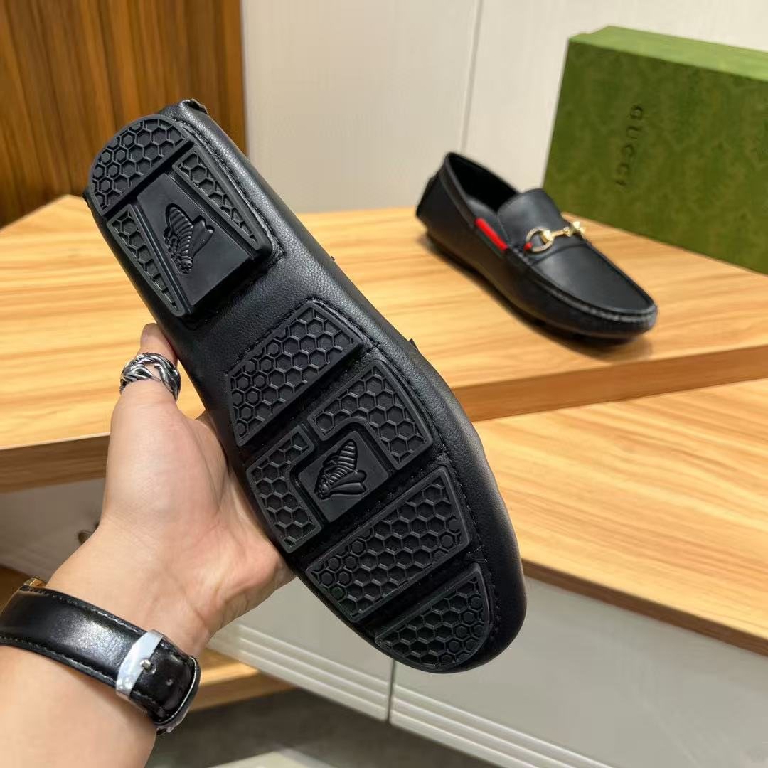 Gucci Black Stripe Bit Loafers