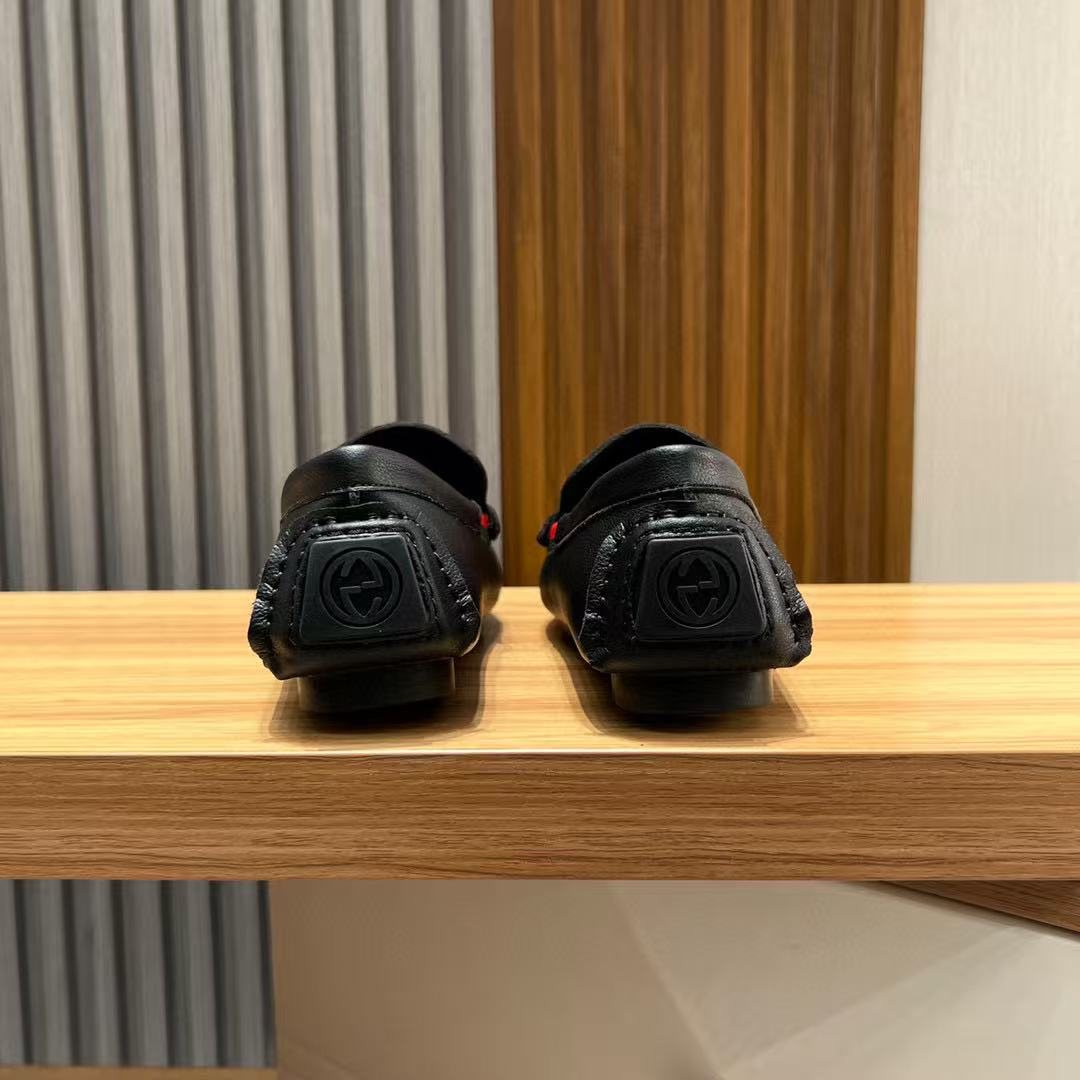 Gucci Black Stripe Bit Loafers