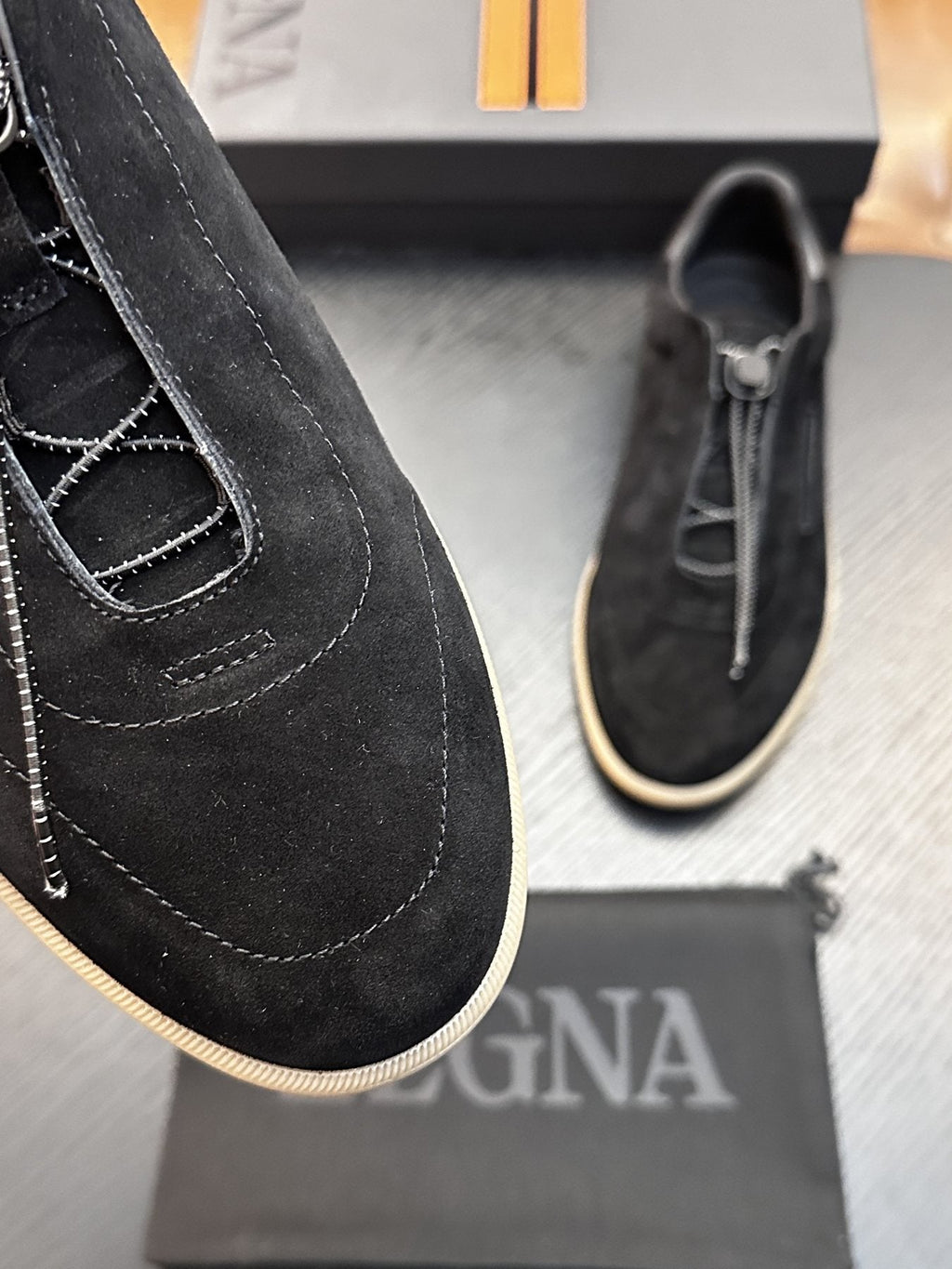 ZEGNA Triple Elastic Slip-On Sneakers