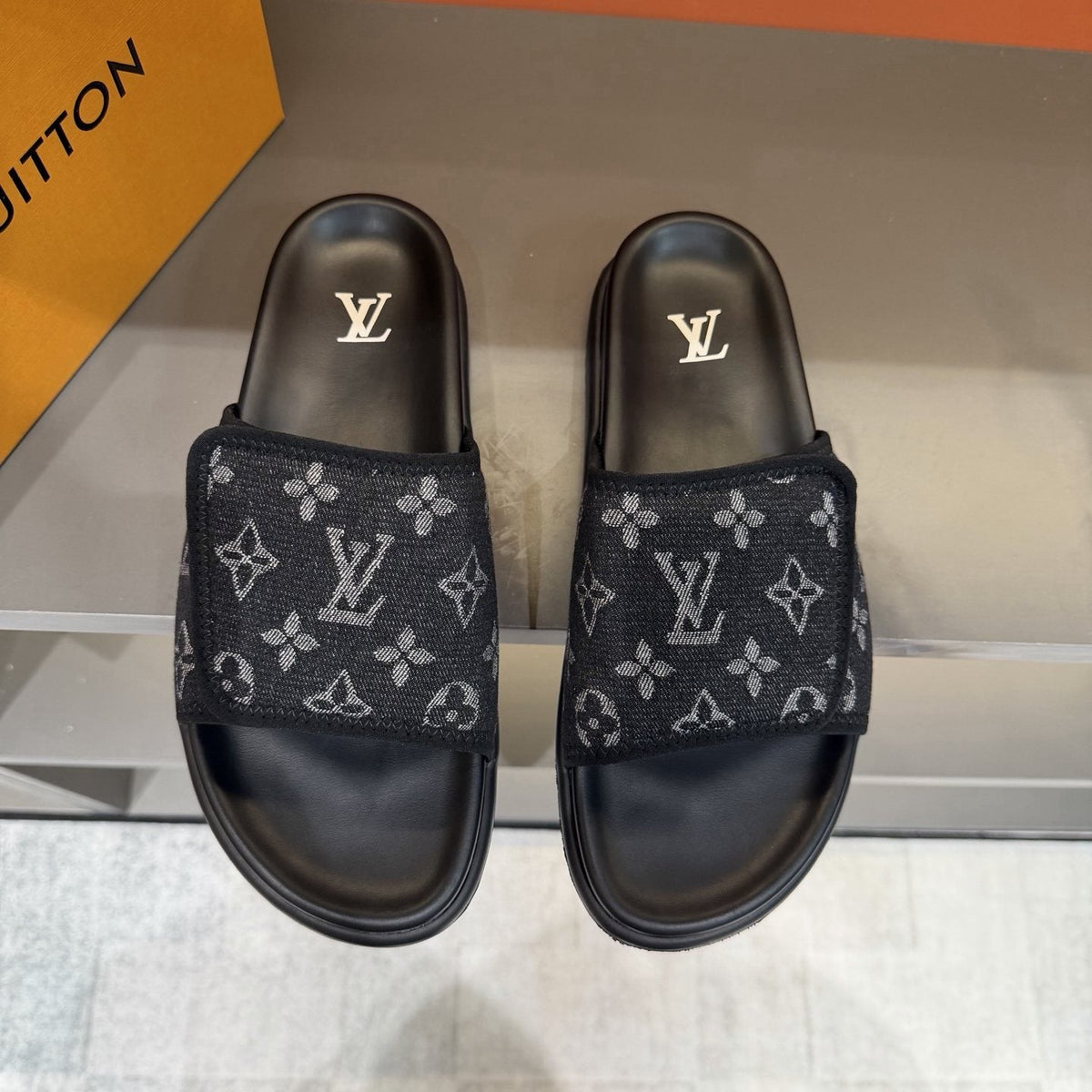 Louis Vuitton Monogram Strap Slide Sandals
