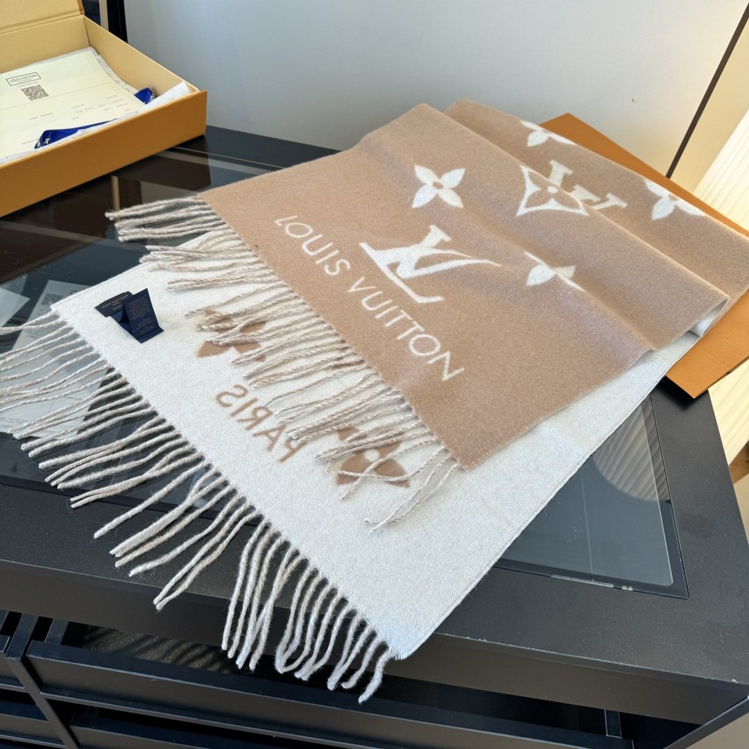 Louis Vuitton Monogram Fringed Scarf
