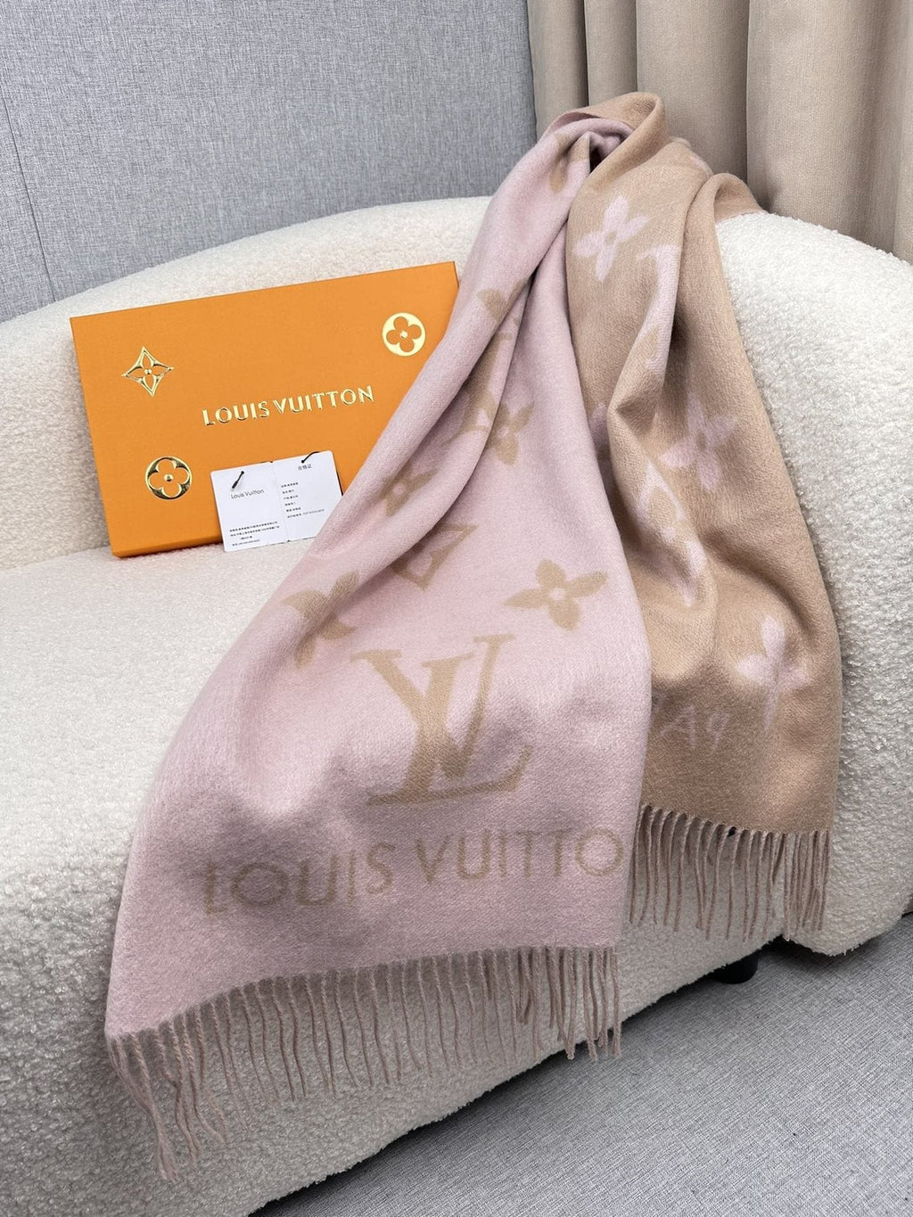 Louis Vuitton Monogram Fringed Scarf